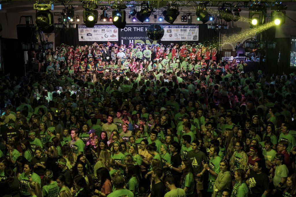 Participants Dance during Dance Marathon at the Iowa Memorial Union on Saturday, Feb. 3, 2018. (Nick Rohlman/The Daily Iowan)