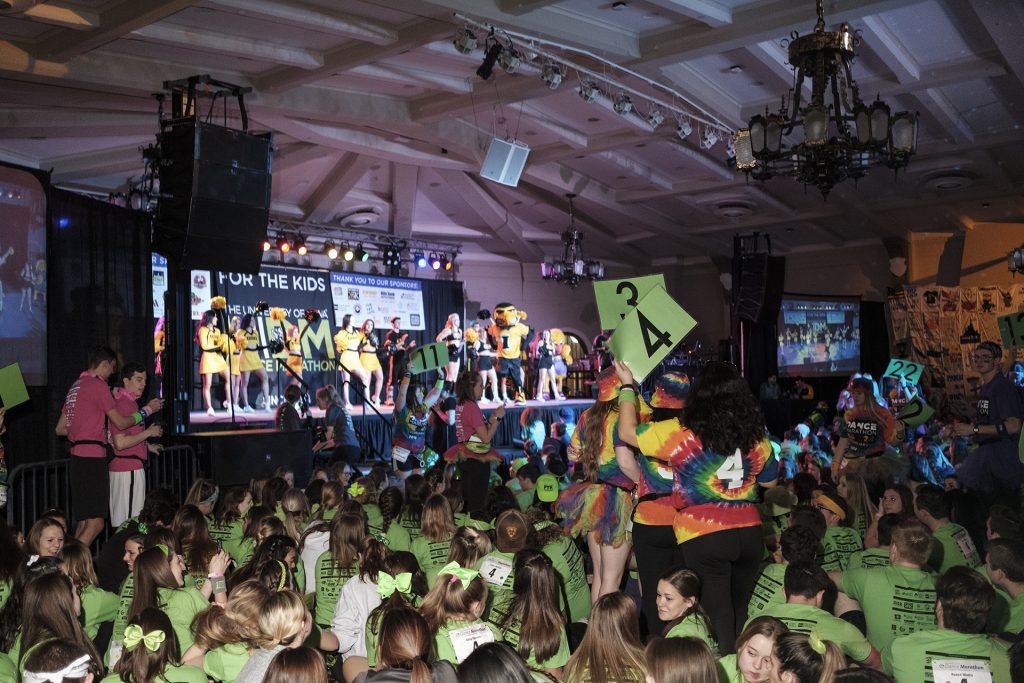 Dancers prepare the kick off of dance marathon in the IMU on Friday, Jan. 2, 2018. (Nick Rohlman/The Daily Iowan)