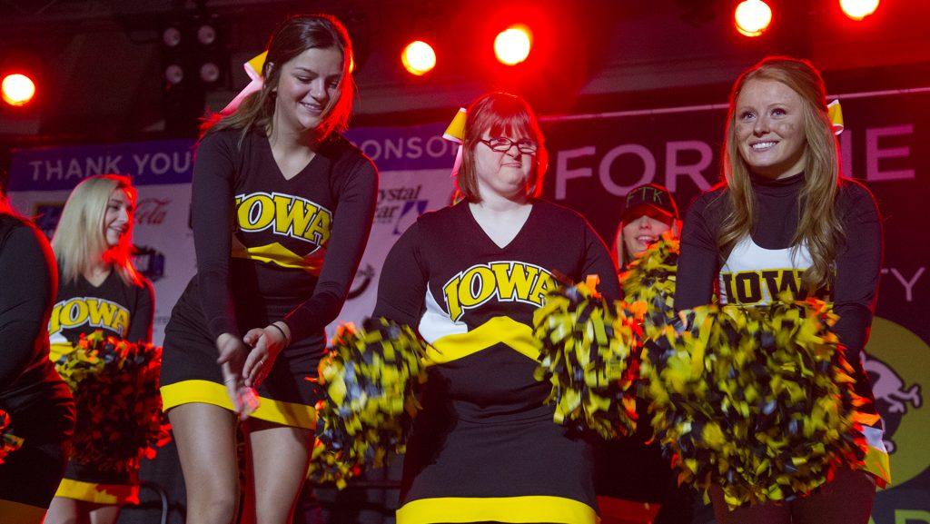 The Hawkeye Sparkles perform during hour 13at Dance Marathon in the IMU on Saturday, Feb. 3, 2018. (Lily Smith/The Daily Iowan)