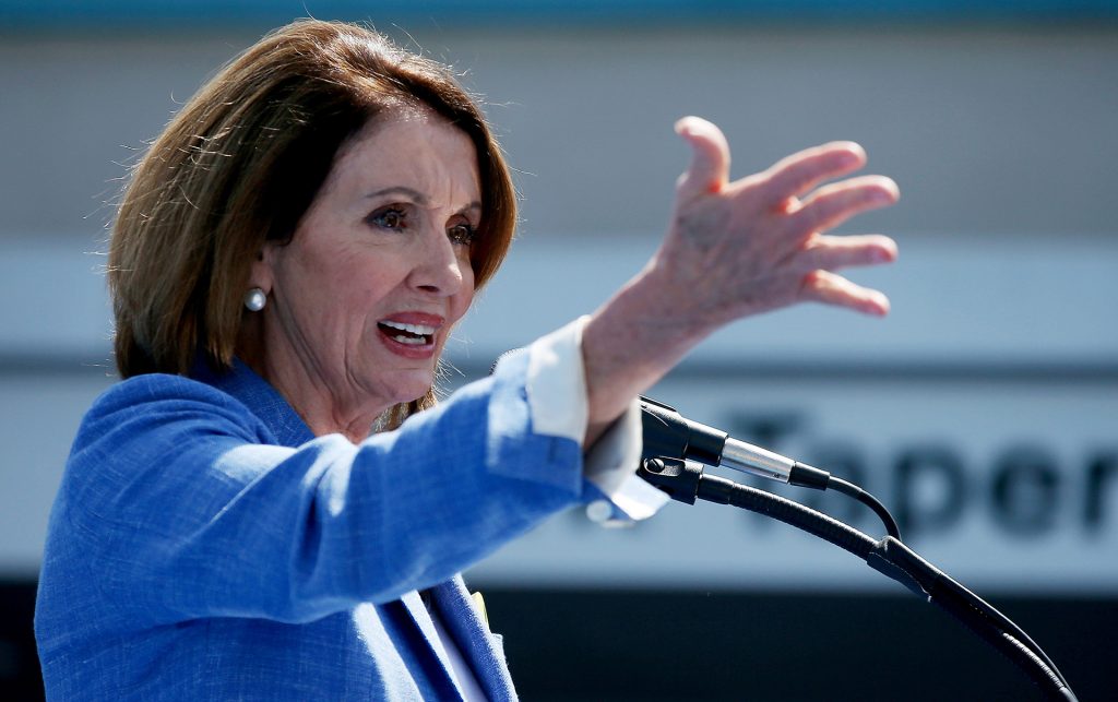 U.S.+House+Minority+Leader+Nancy+Pelosi+speaks+during+a+rally+against+child+poverty+on+April+9%2C+2017%2C+in+Los+Angeles%2C+Calif.