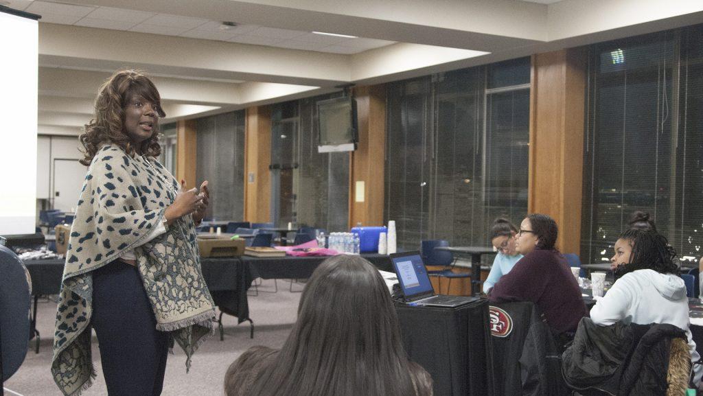 UI VP of Student Life Melissa Shivers during Being a Boss with VP for Student Life Melissa Shivers in the  IMU on Wednesday, Feb. 7, 2018.  The event was presented by the Womxn of Colour Network. (Ashol Aguek/ The Daily Iowan)