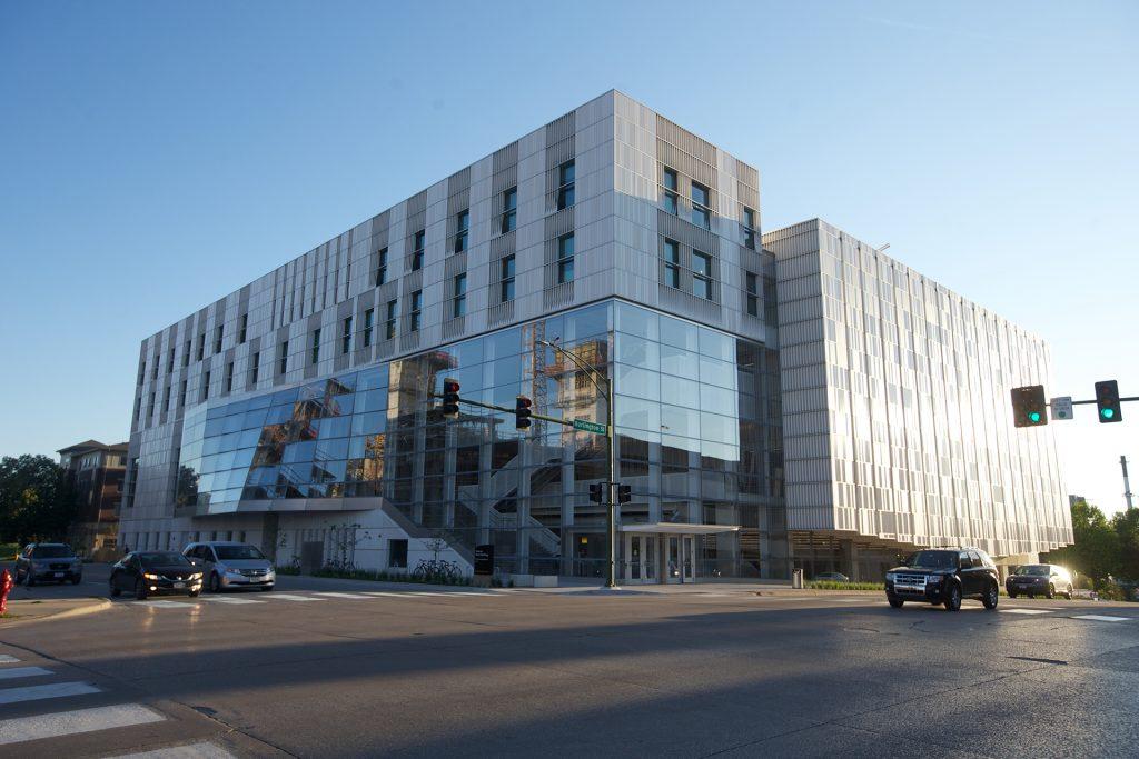 The University of Iowa School of Music is being moved to the newly built Voxman Building. The building is located at 95 East Burlington Street. (The Daily Iowan/Karley FInkel)
