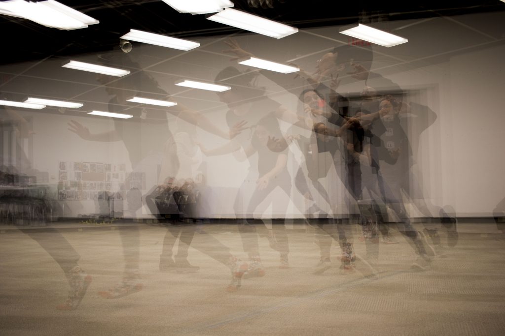 In this composite photo, Leela and Maya Bassuk perform during an A Midsummer Night's Dream rehearsal in the Old Museum of Art on Monday, March 5, 2018.