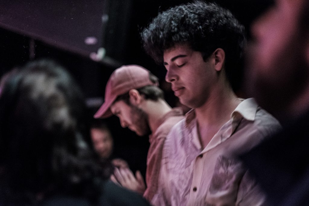 A concertgoer dances as Younger performs at Gabe’s in Iowa City on Wednesday, April 4, 2018. The show was one of a variety of events during the second day of the Mission Creek festival. (Nick Rohlman/The Daily Iowan)