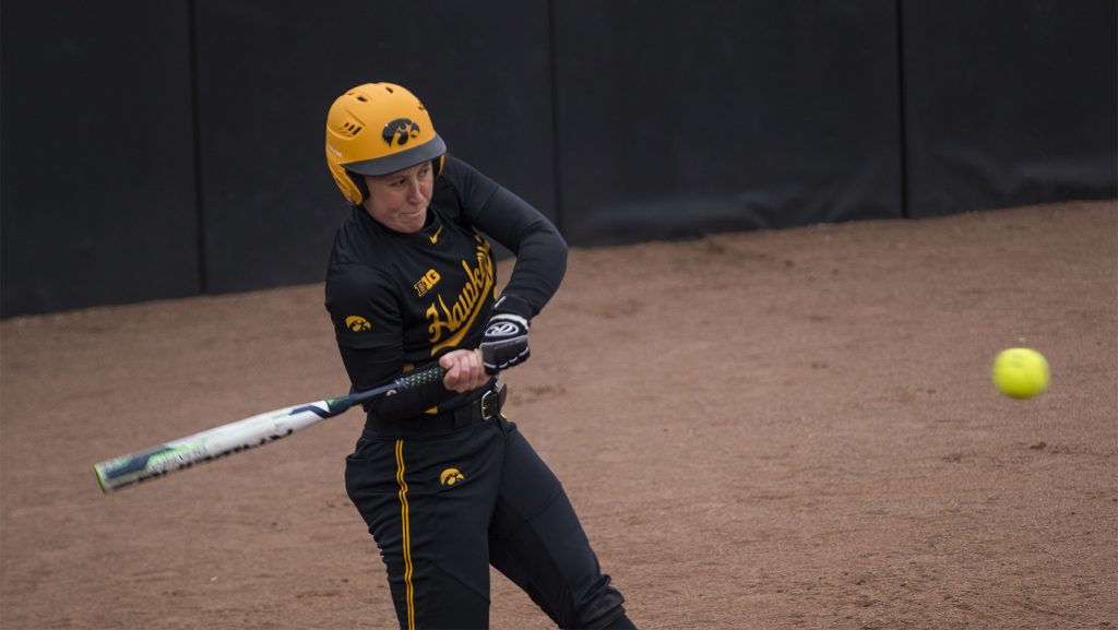 Iowa+pitcher+Mallory+Kilian+bats+during+the+Iowa%2FWisconsin+softball+game+at+Bob+Pearl+Field++on+Sunday%2C+April+8%2C+2018.+The+Hawkeyes+defeated+the+Badgers+in+the+third+game+of+the+series%2C+5-3.+%28Lily+Smith%2FThe+Daily+Iowan%29