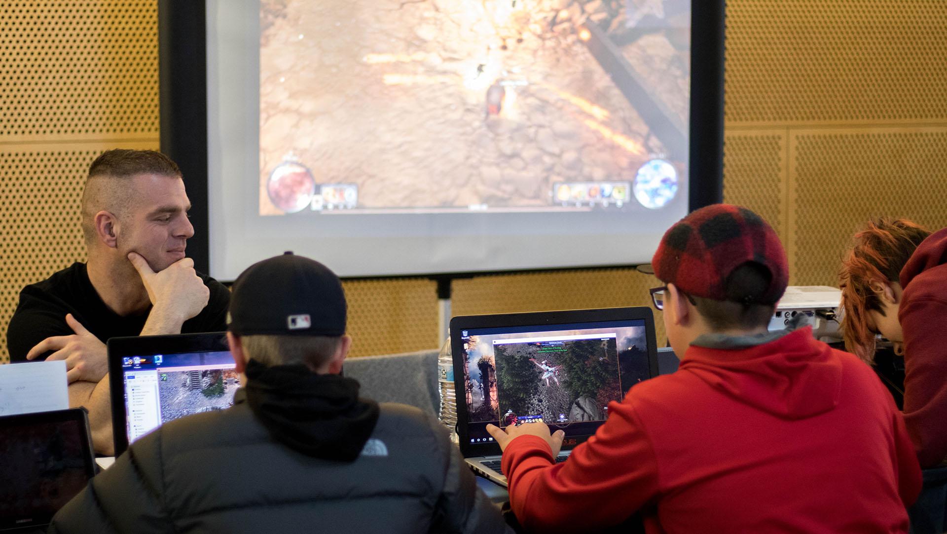 Gamers play during the EPX Con at the Art Building West on April 14, 2018. EPX Con is a conference dedicated to animation and gaming.