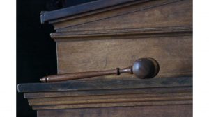 Faculty Senate gavel sits in the Old Capital Senate Chambers on Tuesday, Nov. 5, 2017. 