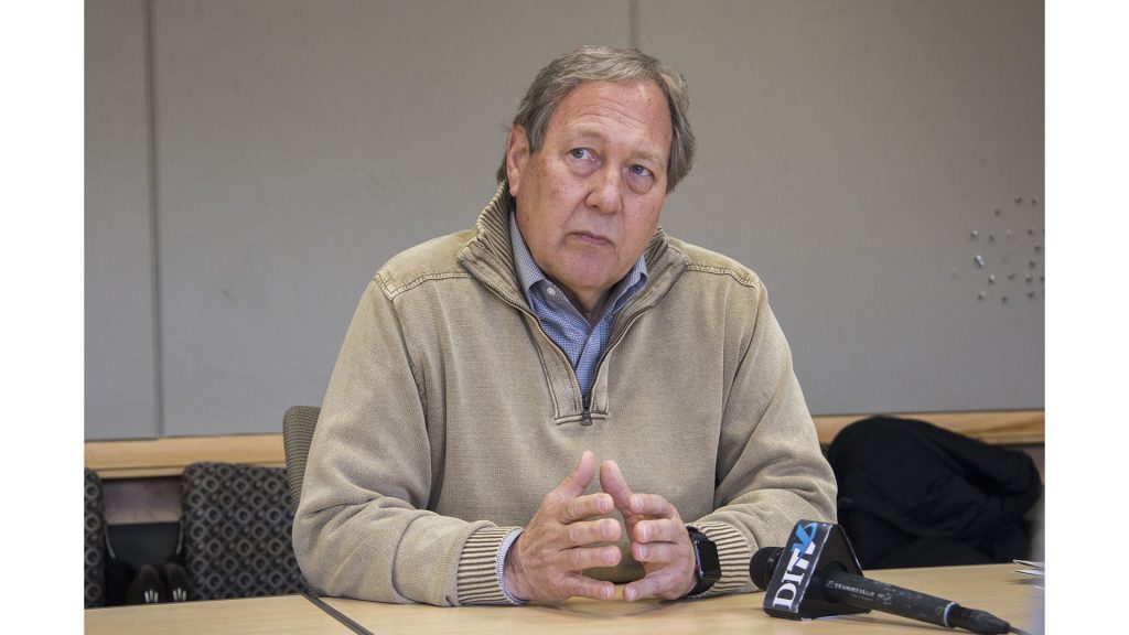 UI president Bruce Harreld speaks in an interview with The Daily Iowan in Adler Journalism Building on Wednesday, March 7, 2018. (Lily Smith/The Daily Iowan)