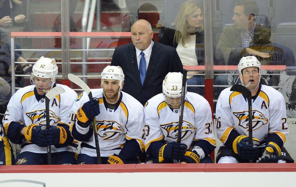 Nashville+Predators+head+coach+Barry+Trotz+watches+from+behind+the+bench+during+the+third+period+of+a+preseason+game+against+the+Washington+Capitals+at+the+Verizon+Center+in+Washington%2C+D.C.%2C+Wednesday%2C+September+25%2C+2013.+The+Capitals+beat+the+Predators%2C+4-1.+%28Chuck+Myers%2FTNS%29