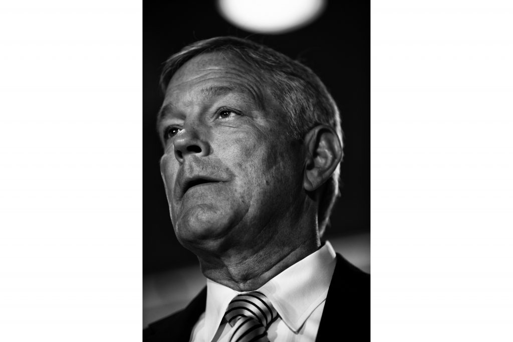 Iowa Head Coach Kirk Ferentz addresses the media during Big Ten Football Media Days in Chicago on Tuesday, July 24, 2018. (Nick Rohlman/The Daily Iowan)