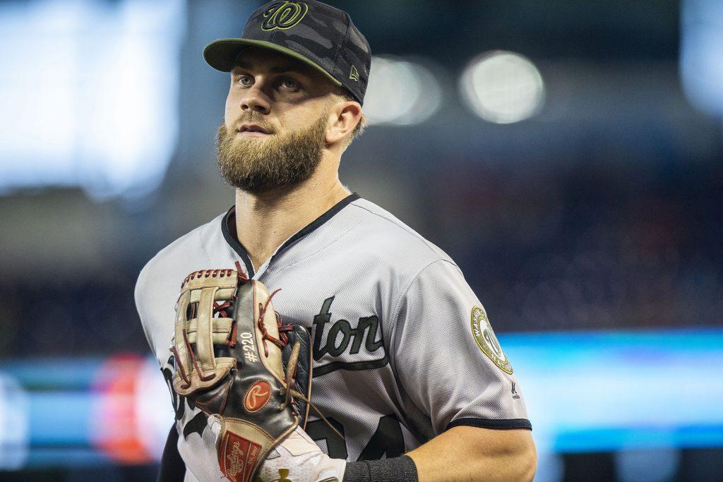 Washington+Nationals+outfielder+Bryce+Harper+%2834%29+during+the+second+inning+against+the+Miami+Marlins+on+Sunday%2C+May+27%2C+2018+at+Marlins+Park+in+Miami%2C+Fla.+Harper+won+the+Home+Run+Derby.+%28Daniel+A.+Varela%2FMiami+Herald%2FTNS%29