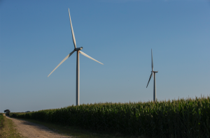 The Pioneer Grove Wind Farm is seen in Mechanicsville, Iowa on Wednesday, July 11, 2018. 