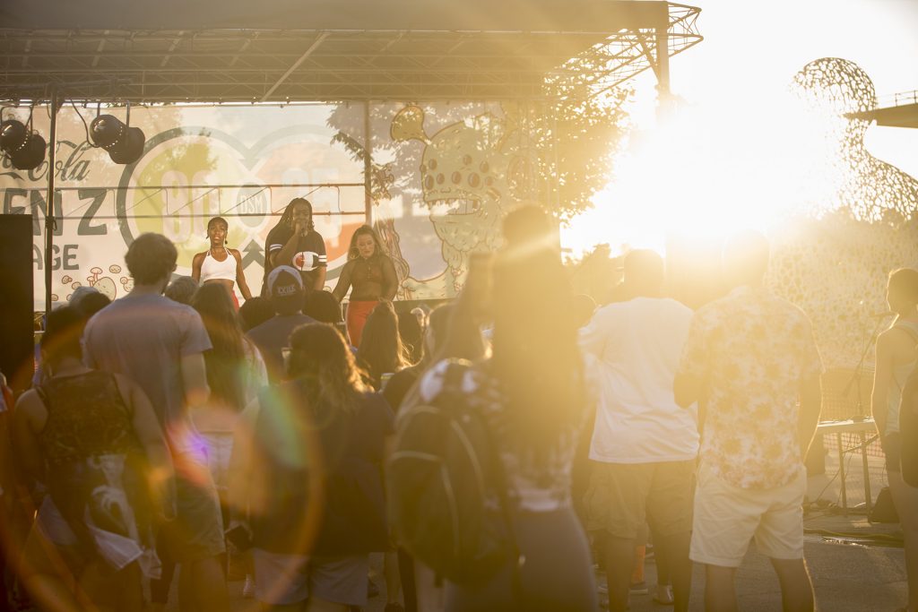 The Me 3 performs on the Coca-Cola Gen Z Showcase Stage on Saturday, July 7, 2018. (Thomas A. Stewart/The Daily Iowan)