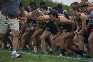 Hawkeyes stand ready before the Hawkeye Invitational at Ashton Cross Country course on Friday, Aug. 31, 2018. Iowa State won the meet with a score of 15, while the Hawkeyes finished second with a score of 63.