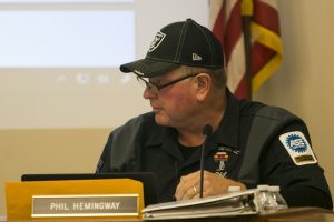 School board member Phil Hemingway speaks during Iowa City school board meeting on Tuesday, Oct. 24, 2017. 