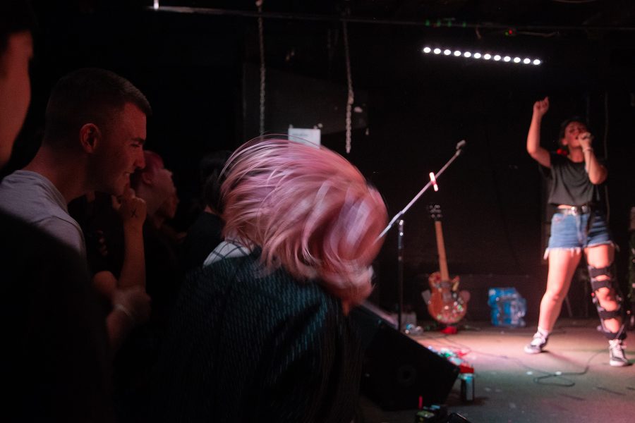 Audience members dance to Diet Cig at Gabe's on Wednesday, September 26, 2018. Diet Cig released their first full length album "Swear I'm Good At This" on April 7, 2017. Iowa City was the third to last stop on their tour with Illuminati Hotties.