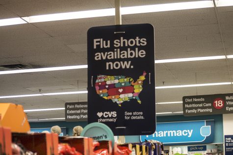 CVS Pharmacy advertises flu shots on Sept. 24, 2018. 