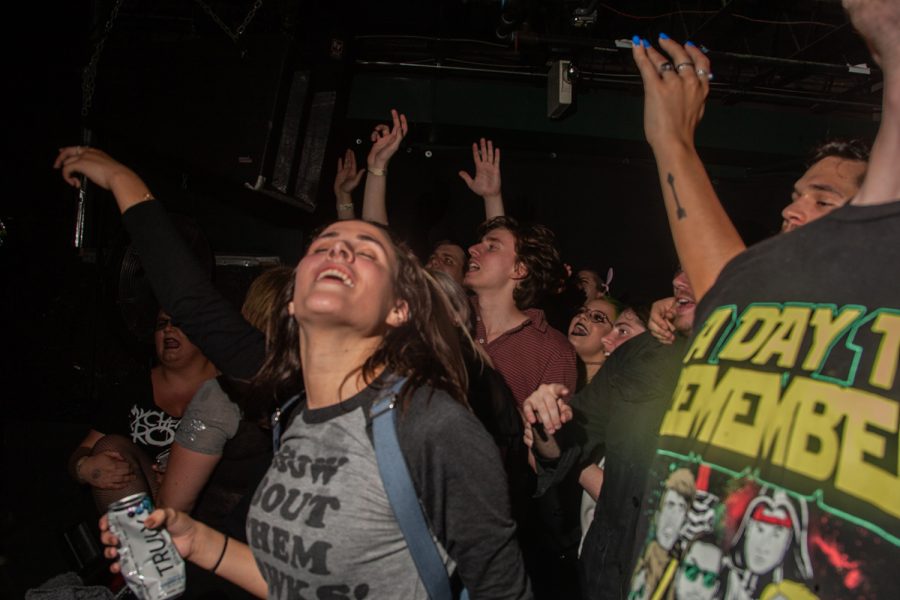 The audience enjoys the show during Taking Back Emo's performance at Gabe's on Saturday, September 22, 2018. Taking Back Emo travels across the country to perform emo anthems meant to reuinte audience members with the 2007 Myspace era of emo music.