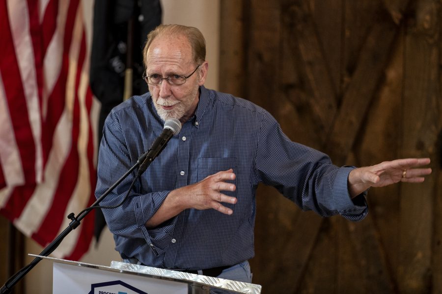 Congressman Dave Loebsack (Iowa-2) speaks during the Progress Iowa Corn Feed in Bondurant Iowa on Sunday, Sep. 16, 2018. The event featured a variety of local and national democratic politicians who spoke on how Democrats can work together leading up to the midterm elections.