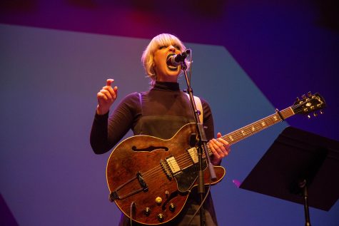 Elizabeth Moen performs at the Englert Theater on Friday, September14, 2018. The concert was part of Elizabeth Moens LP A Million Miles Away release tour.