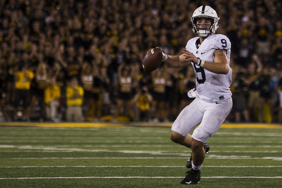 Penn+State+quarterback+Trace+McSorley+throws+during+the+4th+quarter+of+Iowas+game+against+Penn+State+at+Kinnick+Stadium+on+Sept.+23%2C+2017.+Penn+State+defeated+Iowa+21-19+on+a+last+second+touchdown+past.