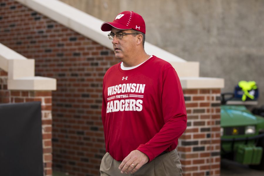 Wisconsin+Head+Coach+Paul+Chryst+takes+the+field+before+Iowas+game+against+Wisconsin+at+Kinnick+Stadium+on+Saturday%2C+September+22%2C+2018.+The+Badgers+defeated+the+Hawkeyes+28-17.