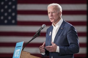 Former Vice President Joe Biden speaks during the Cedar Rapids Early Vote Rally at the Veterans Memorial Building in Cedar Rapids on Tuesday, October 30, 2018. The event featured remarks from Iowa Democratic Candidate for Governor Fred Hubbell, Iowa First Congressional District candidate Abby Finkenauer, and former Vice President Joe Biden.