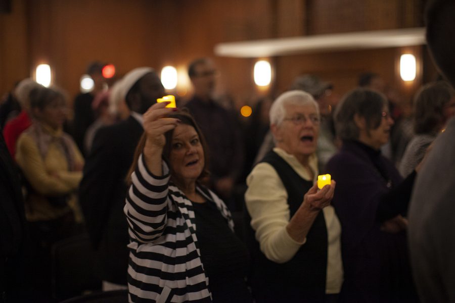 Emotions ran high during a vigil for the shootings in Pittsburgh and Louisville in the Iowa Memorial Union on Tuesday, Oct. 30, 2018. Members of the Jewish and African-American communities came to mourn the loss of those who were killed in last weeks shootings at Kroger and Tree of Life Synagogue.