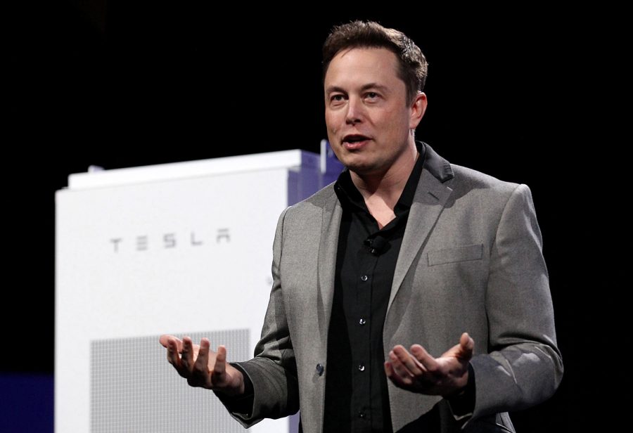 Tesla CEO Elon Musk on April 30, 2015 during an event at Teslas plant in Hawthorne, California.  (Luis Sinco/Los Angeles Times/TNS)