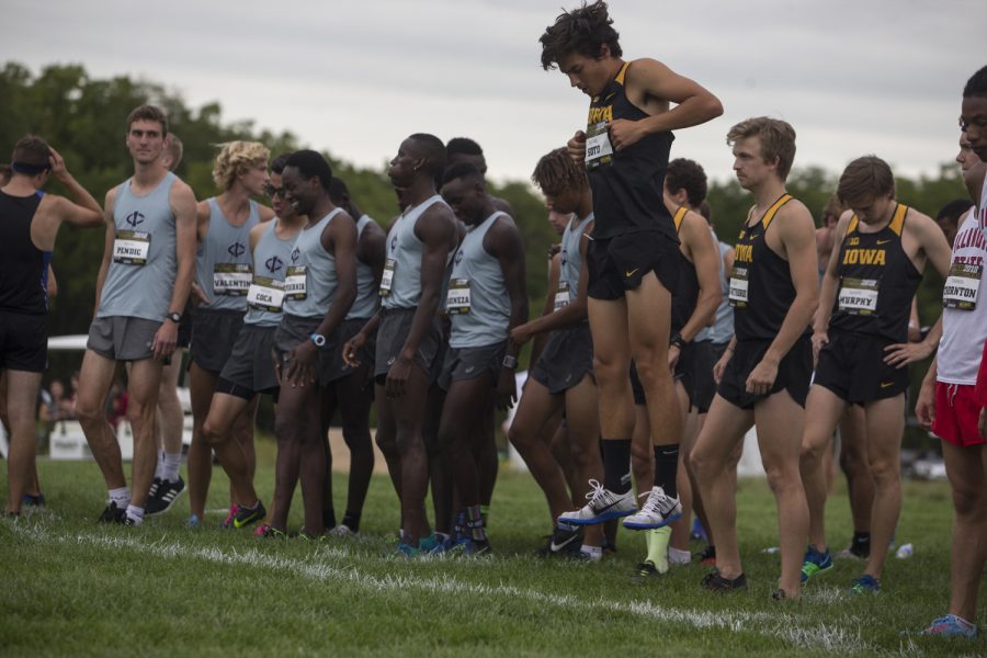 Senior Daniel Soto warms up before the Hawkeye Invitational at Ashton Cross Country course on Friday, Aug. 31, 2018. 