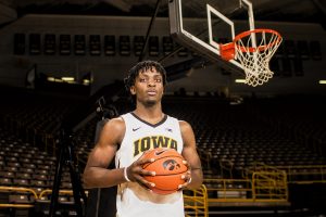 Iowa forward Tyler Cook poses for a portrait during Iowa mens basketball Media Day at Carver-Hawkeye Arena on Monday, Oct. 8, 2018. The teams first game will be against Guilford College on Nov. 4. 