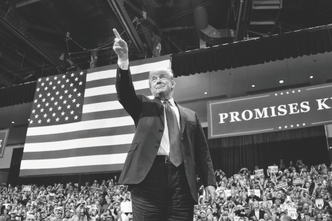 President Donald Trump attends a rally on Thursday, Oct. 4, 2018, at Mayo Civic Center in Rochester, Minn. 