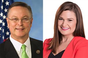 U.S. Rep. Rod Blum, R-Iowa, (left) will face off against Democratic challenger Abby Finkenauer (right) to represent Iowas 1st congressional district.
