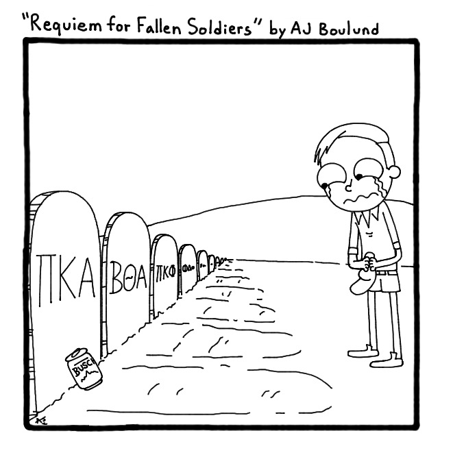 Cartoon: Requiem for fallen soldiers