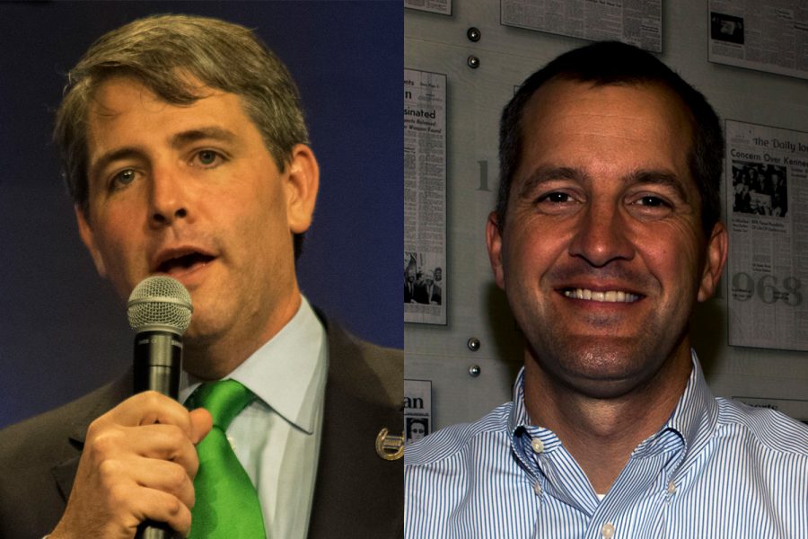 Democrat Tim Gannon (left) and Republican Mike Naig (right) are running for the position of Iowa Secretary of Agriculture.
