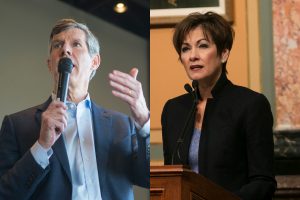 Democrat Fred Hubbell (left) and current Republican Gov. Kim Reynolds are running for Iowa governor. 