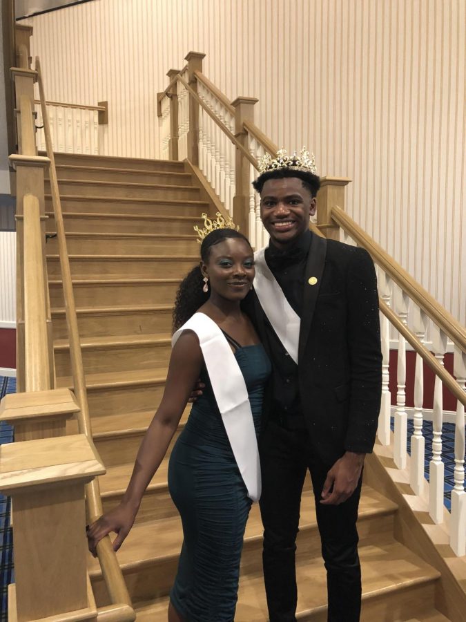 The Gala Balls Homecoming King and Queen, Dilon Goncalves and Charity Ratcliff, wear their crowns with pride. 