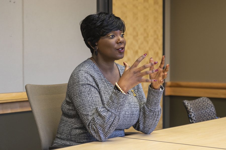 UI VP for Student Life Melissa Shivers speaks in an interview with The Daily Iowan on Tuesday, Oct. 30, 2018. 