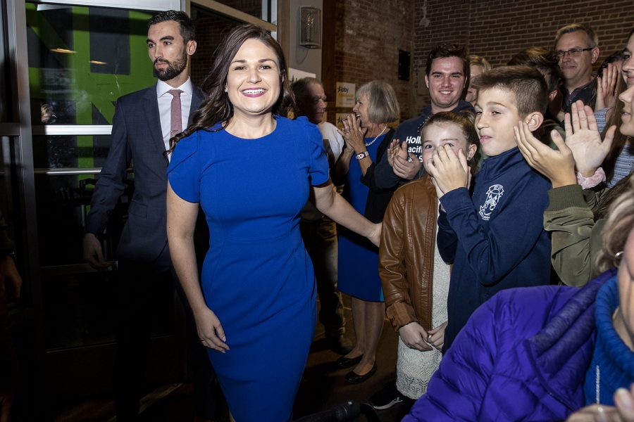 Democratic+candidate+for+Iowa%E2%80%99s+1st+Congressional+District+Abby+Finkenauer+is+greeted+by+supporters+during+a+watch+party+at+7+Hills+Brewing+Company+in+Dubuque+on+Tuesday%2C+Nov.+6%2C+2018.+Finkenauer+defeated+incumbent+Republican+Rod+Blum+and%2C+along+with+Alexandria+Ocasio-Cortez%2C+NY-14%2C+has+become+one+of+the+first+women+under+30+elected+to+the+U.S.+House+of+Representatives.+%0A%28Nick+Rohlman%2FThe+Daily+Iowan%29