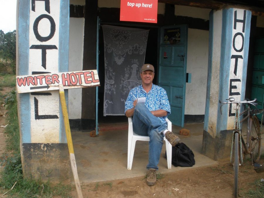 Roger Thurow sits at a hotel in Kenya.
