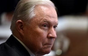 Attorney General Jeff Sessions looks on during a cabinet meeting in the Cabinet Room at the White House Oct. 17, 2018 in Washington, D.C. (Olivier Douliery/Abaca Press/TNS)