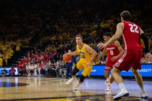 Iowa guard Connor McCaffery drives towards the basket during Iowas game against Wisconsin at Carver-Hawkeye Arena on November 30, 2018. The Hawkeyes were defeated by the Badgers 72-66.