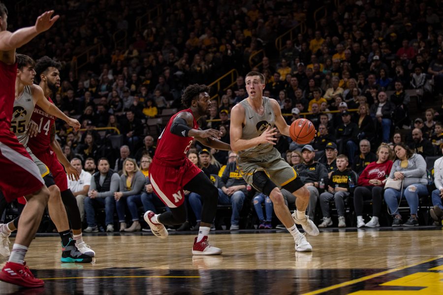 Iowa guard Joe Wieskamp dribbles the ball during Iowas game against Nebraska at Carver-Hawkeye Arena on Sunday, January 6, 2019. The Hawkeyes defeated the Cornhuskers 93-84.