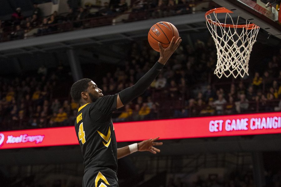 Iowa+guard+Isaiah+Moss+jumps+for+a+lay-up+during+the+mens+basketball+game+vs.+Minnesota+at+Williams+Arena+on+Sunday%2C+January+27%2C+2019.+The+Gophers+defeated+the+Hawkeyes+92-87.