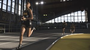 Iowas Briana Guillory participates in the Womens 600m Run during the annual Black and Gold Intrasquad Meet at the UI Recreation Building on Saturday, Dec. 9, 2017. Guillory finished first with a time of 1:30:01. The Hawkeyes will host the next meet on January 13. 