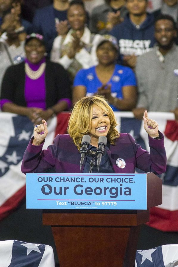Democrat Lucy McBath speaks during a rally for gubernatorial candidate Stacey Abrams in Forbes Arena at Morehouse College in Macon, Ga., on November 2, 2018. (Alyssa Pointer/Atlanta Journal-Constitution/TNS)