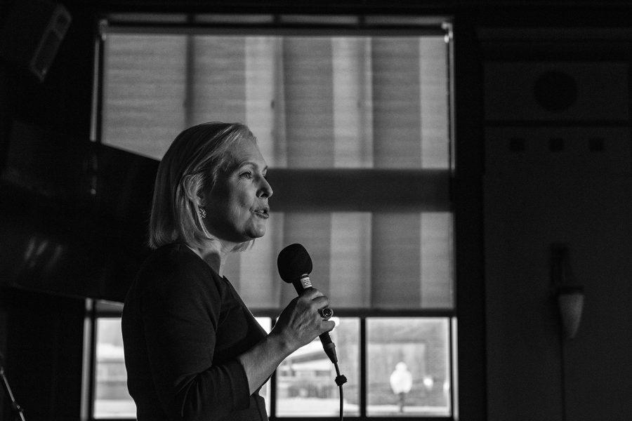 Sen.+Kirsten+Gillibrand%2C+D-N.Y.%2C+addresses+community+members+during+a+campaign+event+at+the+Chrome+Horse+Saloon+in+Cedar+Rapids+on+Monday+Feb.+18%2C+2019.+Sen.+Gillibrand+visited+Cedar+Rapids+and+Iowa+City+as+she+campaigns+for+the+Democratic+Partys+Nomination+for+the+2020+Presidential+election.