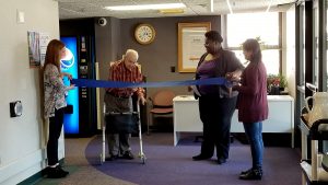 A new food pantry at the Iowa City Senior Center celebrated its grand opening in a ribbon-cutting ceremony on Monday.
