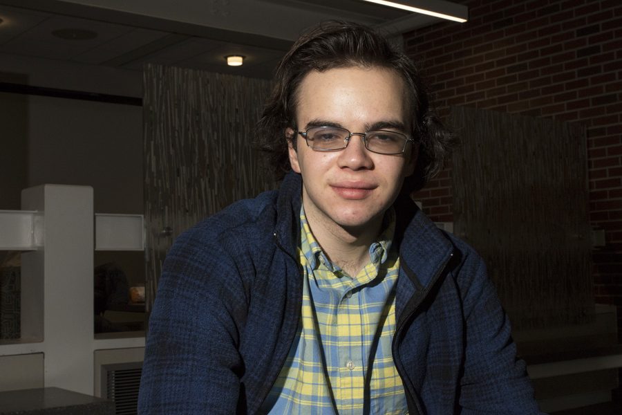 Freshman Teagan Rodder poses for a portrait in the Main Library on March 14, 2019. 