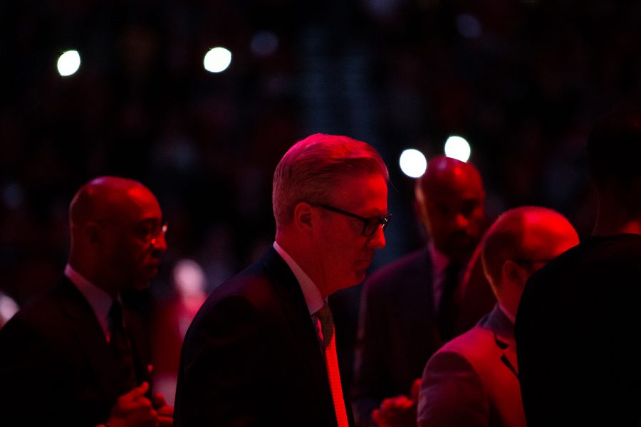 Iowa Head Coach Fran McCaffery during a mens basketball game between the Iowa Hawkeyes and the Nebraska Huskers at Pinnacle Bank Arena on Sunday, March 10, 2019. The Hawkeyes fell in overtime to the Huskers, 93-91.